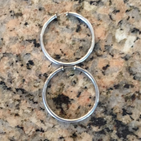 Sterling Silver Hoops - Picture 2 of 3