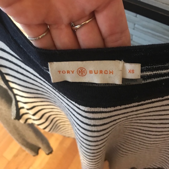 Tory Burch Navy & White Knit Longsleeve XS - Picture 3 of 3