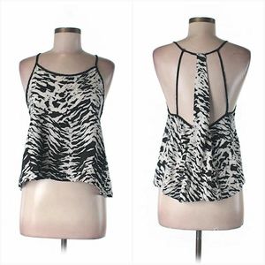 3/$30 LF Zebra Black White Crop Top