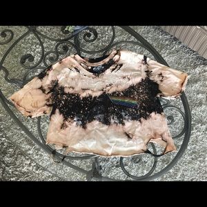 Custom Pink Floyd Distressed Acid Was Crop Top