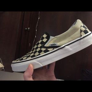 Checkered Vans Slip Ons
