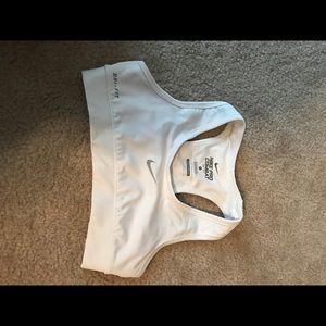 Nike white sports bra
