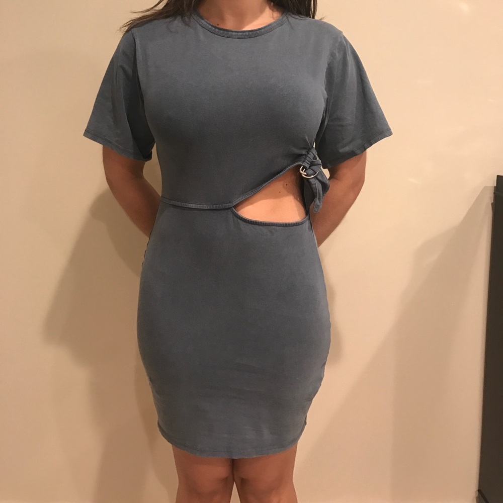 Zara Basic Blue Short Sleeve Dress Size Small NWT