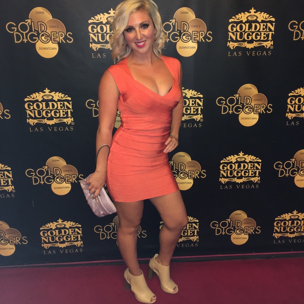Coral bodycon dress
