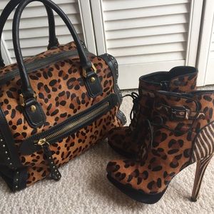 MUST GO👜orYANY Brenda Studded Calf-Hair Satchel👜