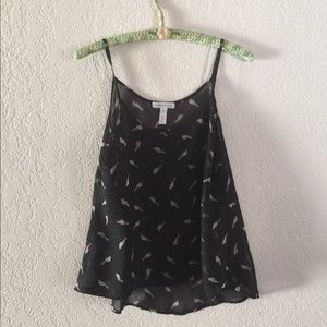 Ambiance Apparel Sheer Tank Top Birds Size Medium