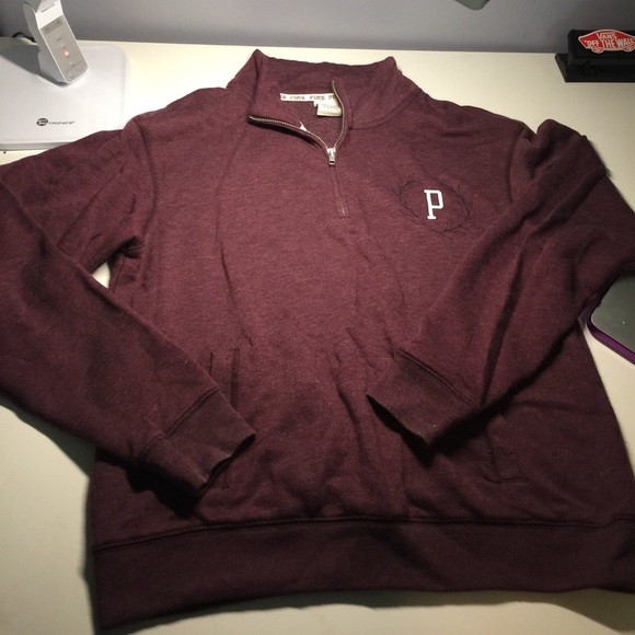 burgundy half zip jumper