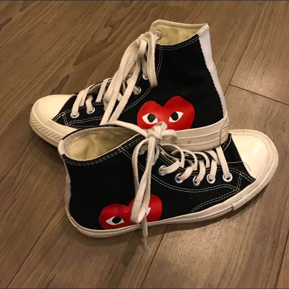 Comme des garçon black high top converse