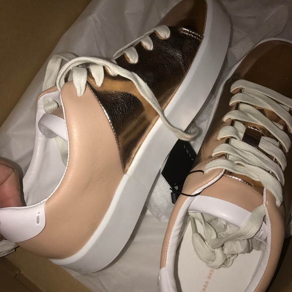 * ZARA WOMEN'S ROSE GOLD SNEAKERS! * - Picture 3 of 5