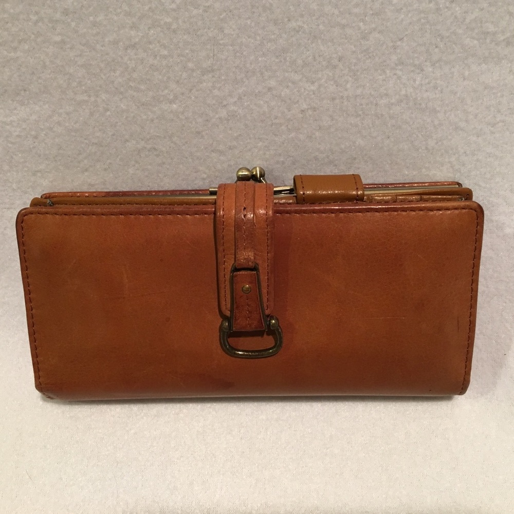 🌷 Tan Genuine Leather Wallet & Checkbook