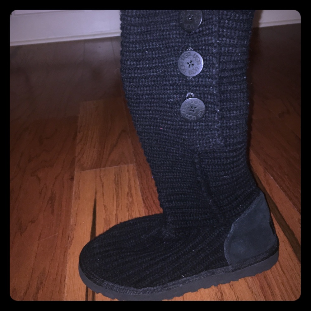 Black Knitted UGG boots