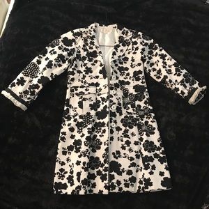 Child's B&W Floral Trench