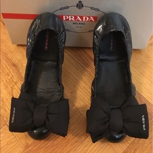 Prada bow ballet flat