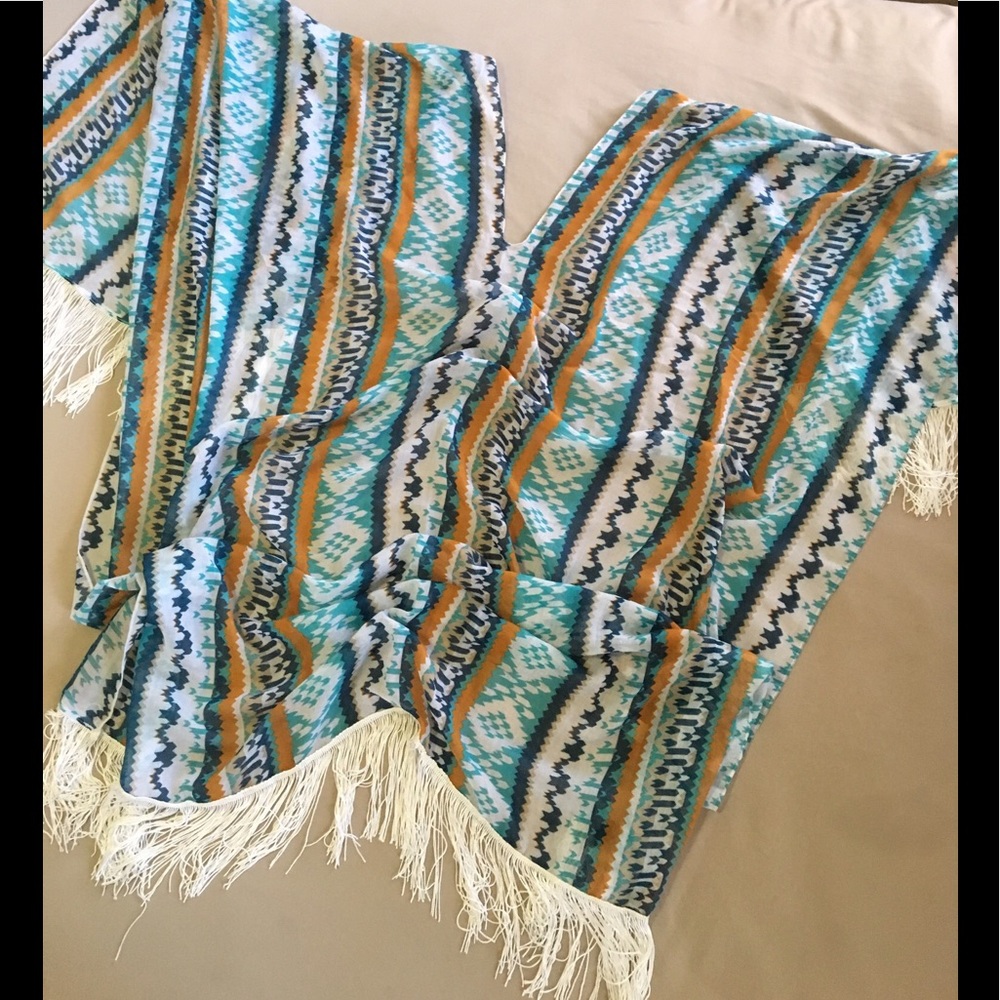 BeAuTiFul AzTec PriNt FriNgE B0H0 ShAwlL - Picture 2 of 6