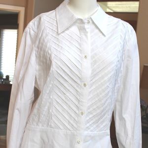 JONES NY Signature White tuxedo shirt NWT