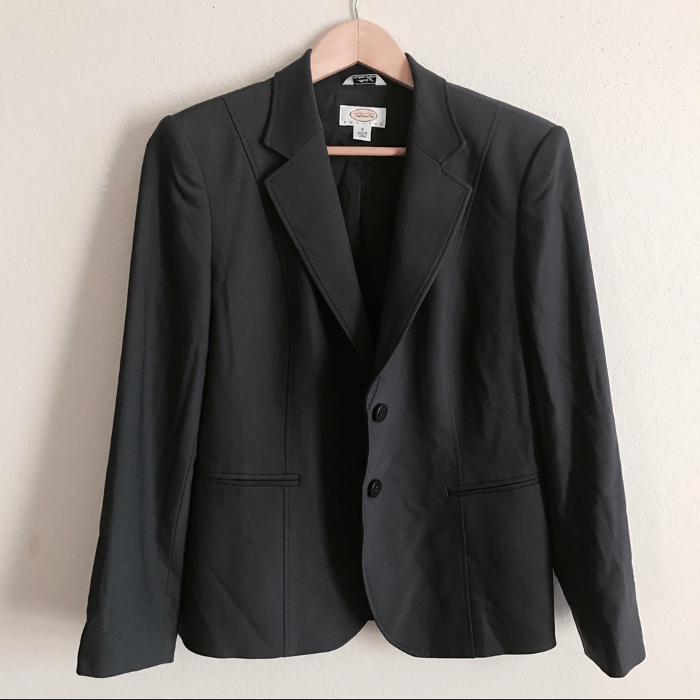 Talbots Gray Career Blazer Fully Lined Blazer Sz 8