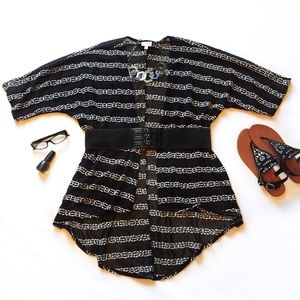 LuLaRoe Small Lindsay sheer knit, black and white