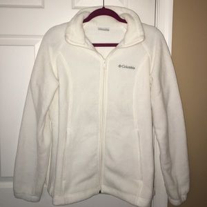 White Fleece Columbia Full-Zip Jacket