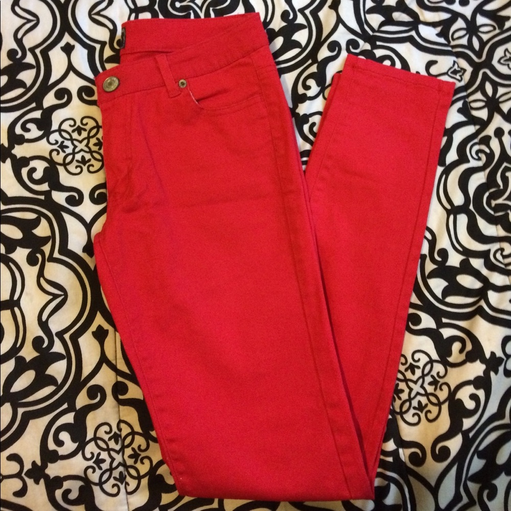 Papaya Red Skinny Jeans