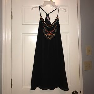 Beaded flowy black dress