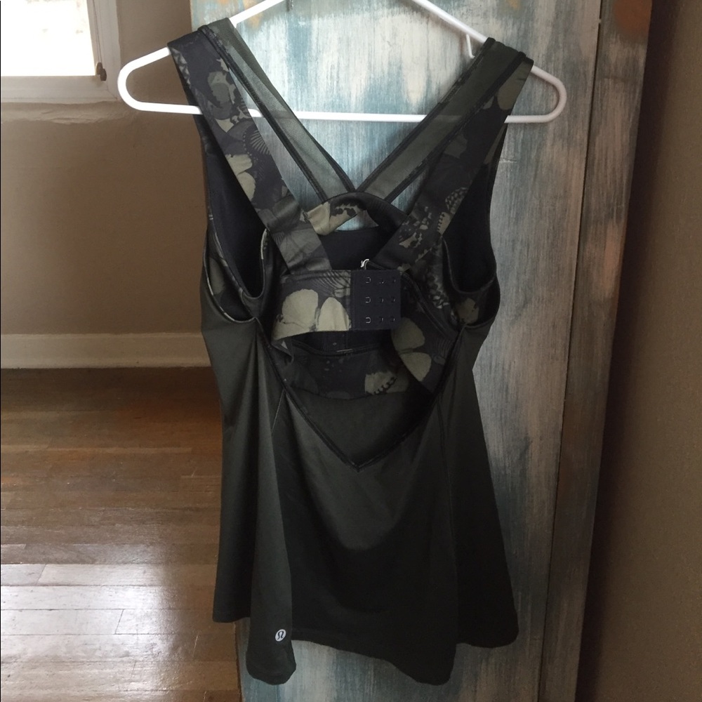 Lululemon- Army Green Open Back Tank