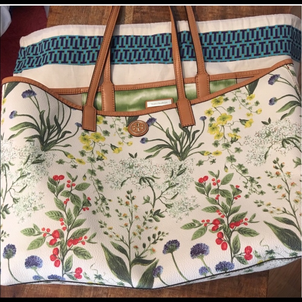 Floral Tory Burch Tote - Picture 2 of 5