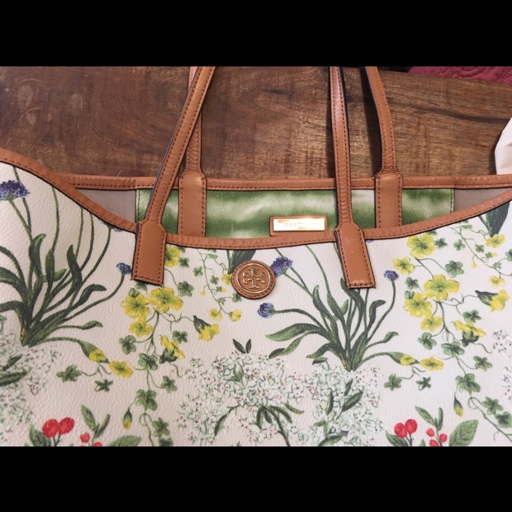 Floral Tory Burch Tote - Picture 3 of 5
