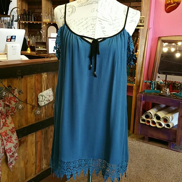 🚫SOLD🚫Teal Boho Top - Picture 4 of 7