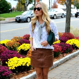 Faux leather brown mini skirt
