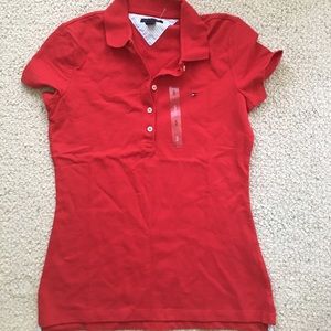 Tommy Hilfiger red women's polo