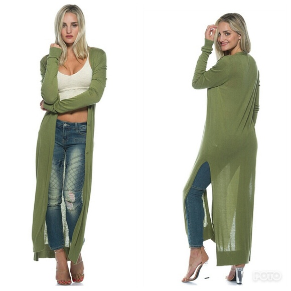 ❤LAST 1❤ SASSY GREEN DUSTER/CARDIGAN - Picture 3 of 4