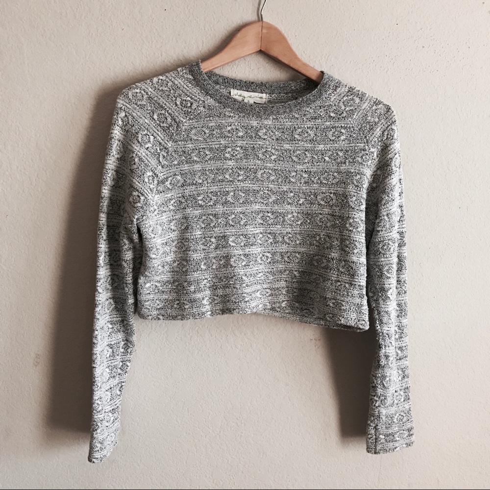 staring at the stars jacquard cropped sweater Sz S