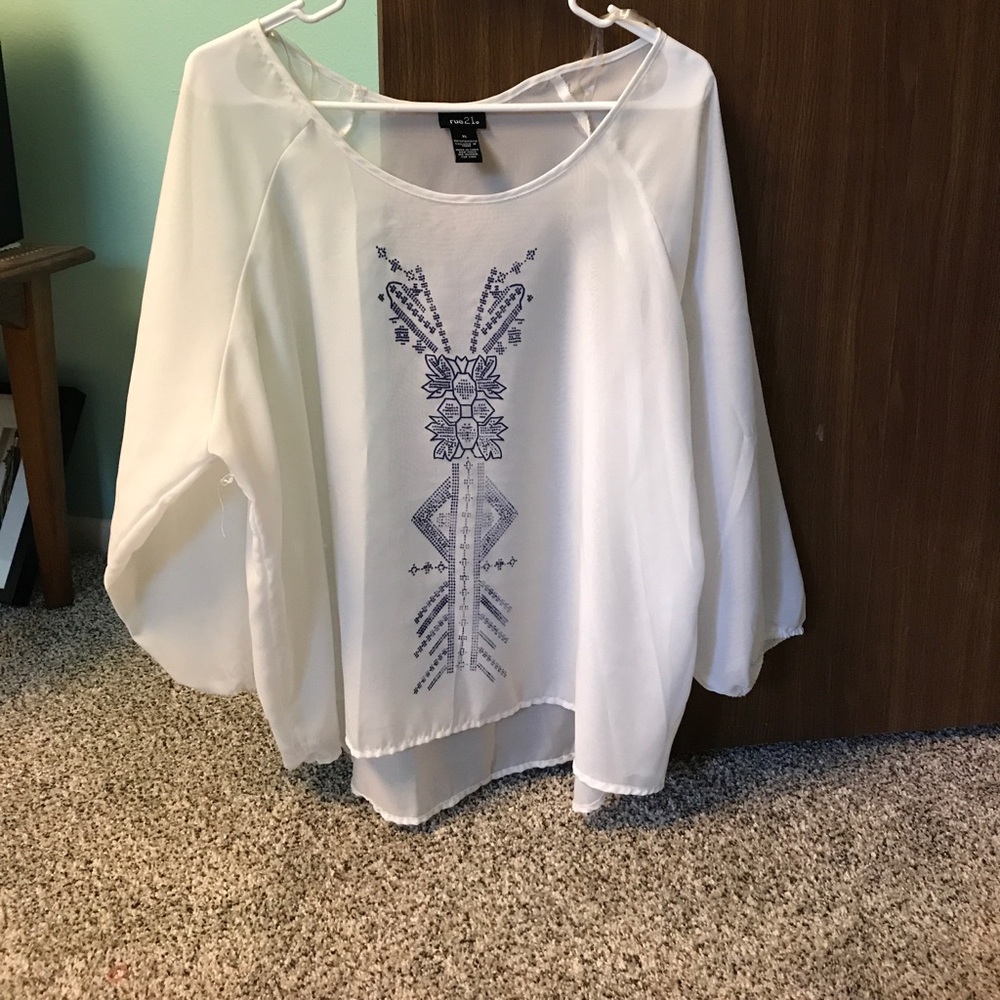 White Aztec top