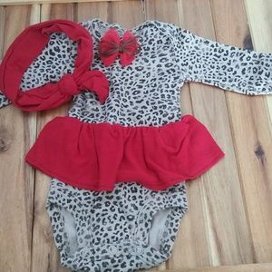 Upcycled Baby Girl Onesie Dress Size NB