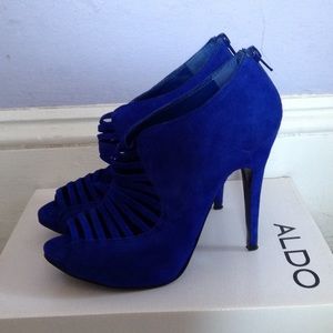 ALDO blue suede booties
