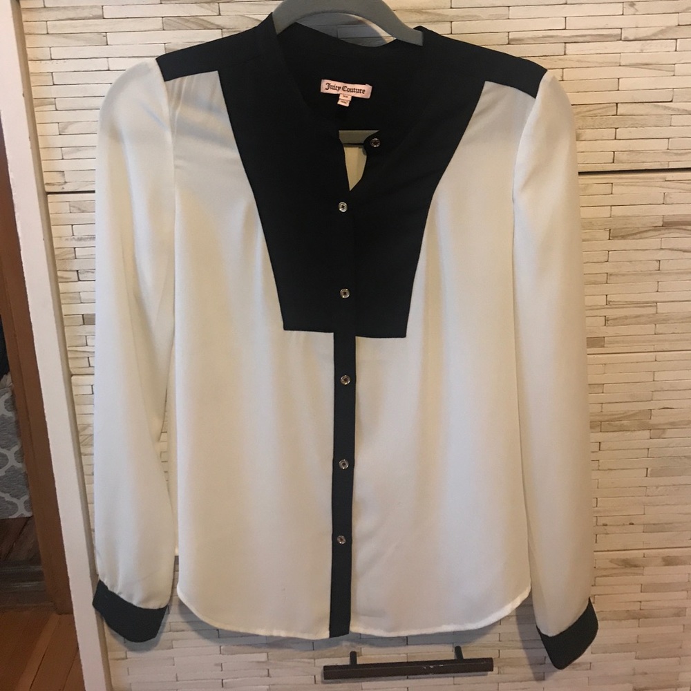 Juicy Couture Black & White Blouse Size XS