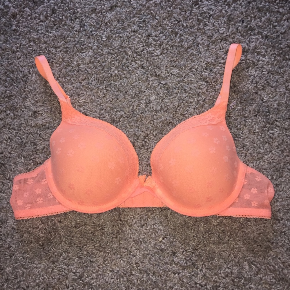 aerie light orange floral bra