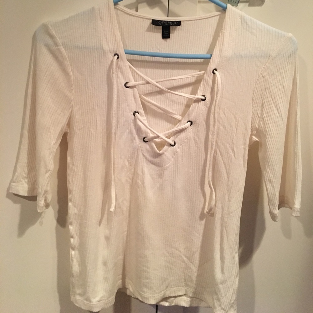 Topshop lace up top
