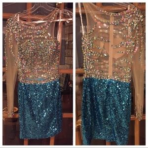 Party Time Formals Blue Cocktail pageant dress