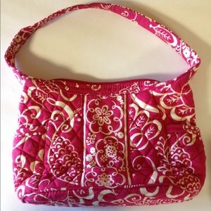 Vera Bradley twirly bird pink white shoulder bag