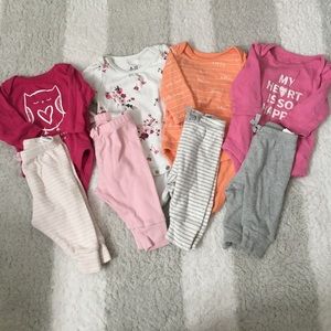 Gap 0-3 month long sleeve onesies and pants