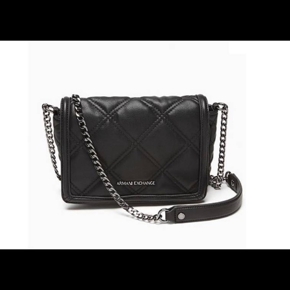 Armani Exchange Womens Quilted Crossbody Bag