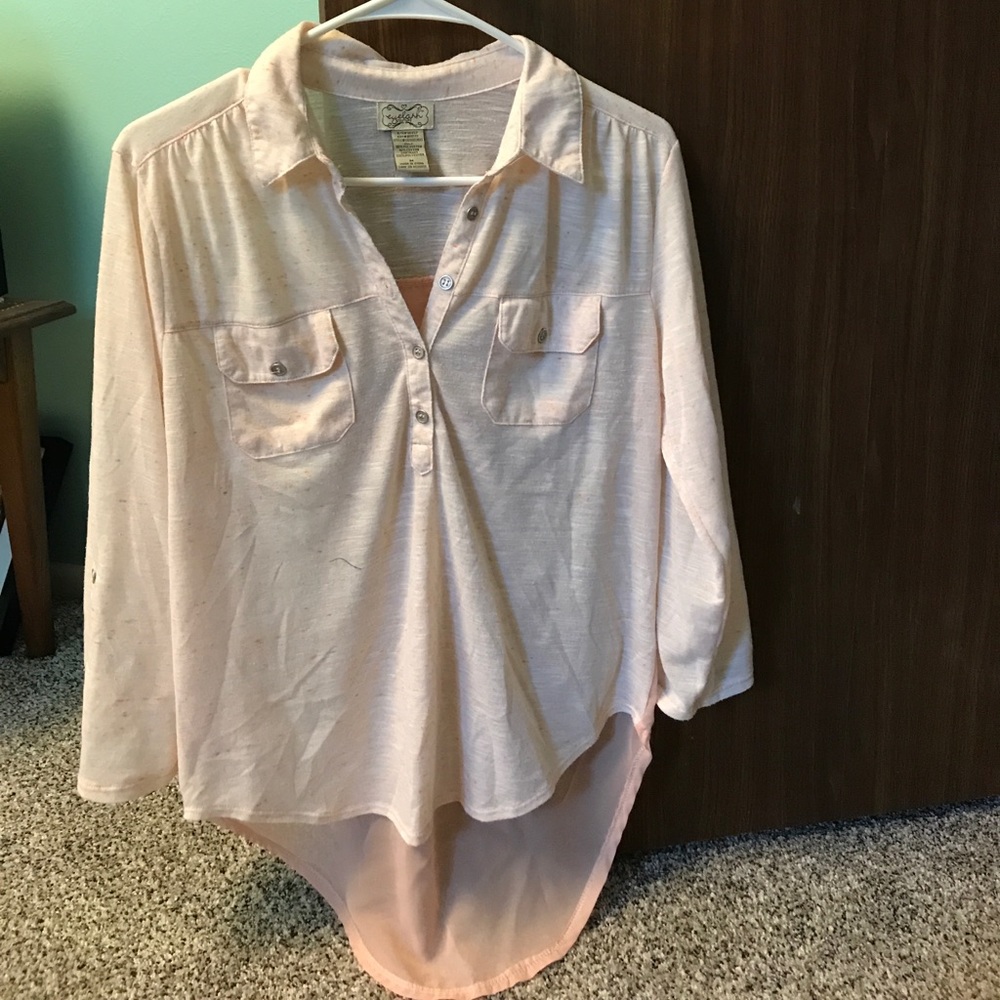 Light pink top high low
