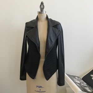 Quilted black biker jacket