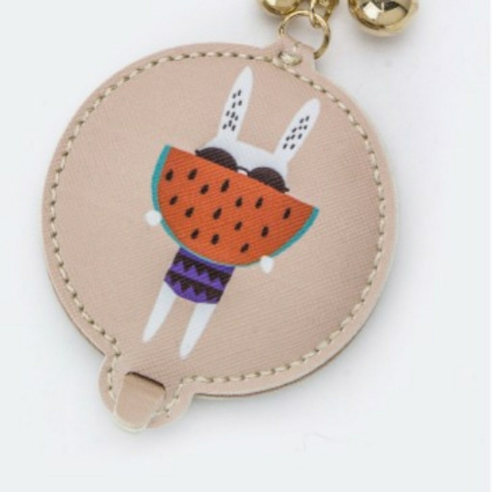 Bunny compact mirror key chain