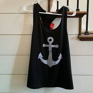 Anchor racerback tank with bow back