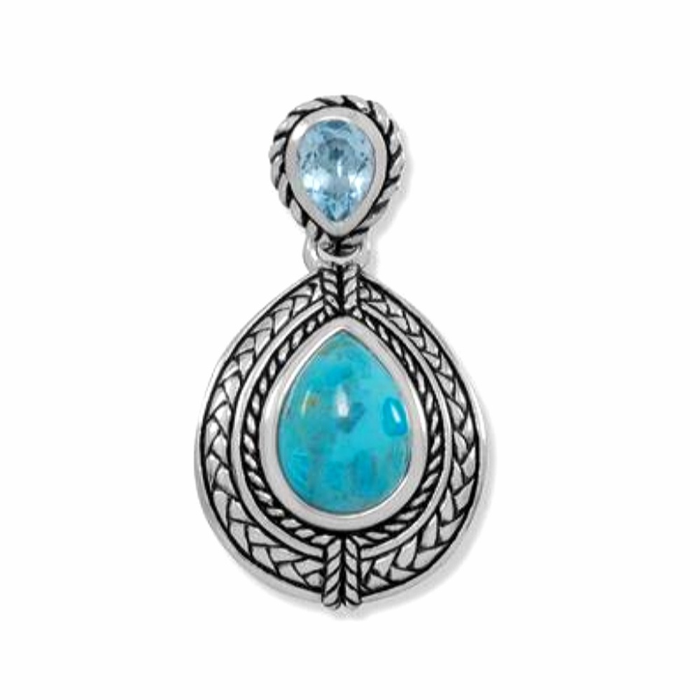 BLUE TOPAZ TURQUOISE PENDANT