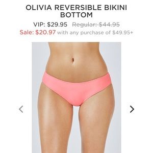 Fabletics bikini medium coral and black reversible