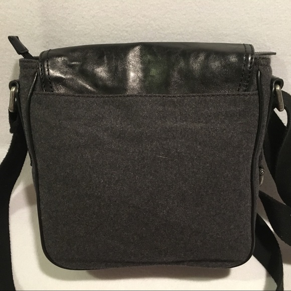 Fossil Bags Sale Fossil Black Leather Wool Messenger Bag Poshmark