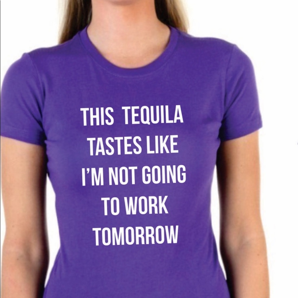 SALE!! Tequila Graphic Tee-Purple - Picture 1 of 1